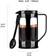 1000Ml French Press with Heat Resistant Borosilicate Glass Carafe and Stainless Steel Filter - Black