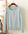 Womens Casual Knit Basic Solid Crew Neck Loose Thin Button Closure Long Sleeves Sweater Cardigan Coat Shawl Jumper