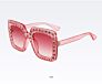 Big Diamond Sun Glasses Square Colored Shades Women Oversized Sunglasses Retro Top Crystal Trend Rhinestone