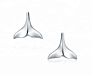 925 Sterling Silver Whale Tail Petite Stud Earrings Sea of Life Jewelry
