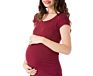 Women's Maternity Block Tops Short Sleeve T-Shirts Blouses for Breastfeeding Friendly