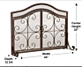 Hearth Small Crest Fireplace Screen with Doors, Decorative Scroll Design, Free Standing Spark Guard
