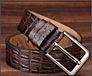 Genuine Luxury Leather Crocodile Leather Men's Business Casual Belt Pin Buckle Belt