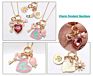 Cute Lovely Red Heart Key Lollipop Charm Necklace for Children