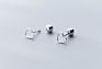 Se104-814 Halo Small Pair of Open Heart Stud Earrings in Sterling Silver Screw Back Earrings Helix Conch Tragus Cartilage