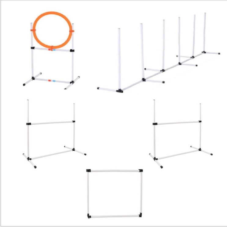 Dog Outdoor Training Equipment High Jump,Hoop and Pole Three Piece Dog Tunnel Pet Training Kit Hoop Agility Equipment