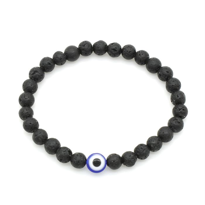 Adjustble Evil Eye Bracelet Volcanic Rock Beaded Bracelet Vintage Gift for Women Man