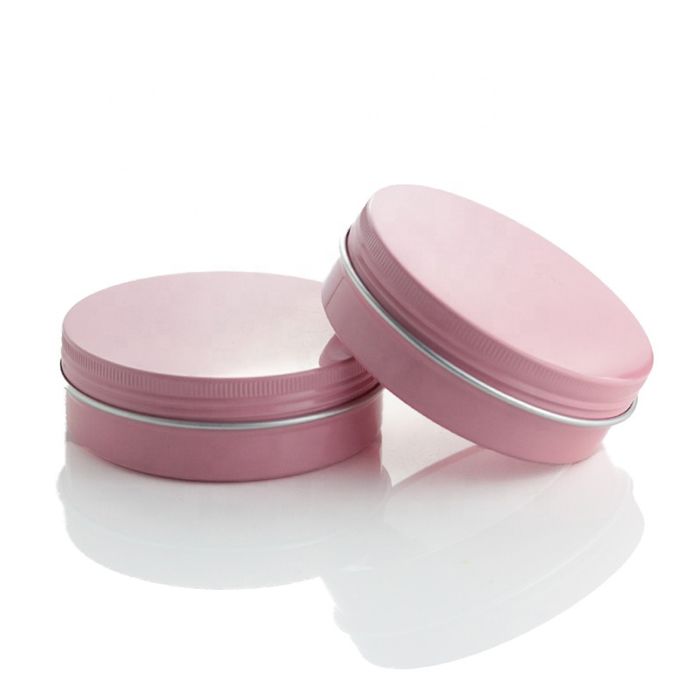 In Stock 30Ml 60Ml 100Ml Empty Pink Aluminum Jar Metal round Candy Tins for Lip Balm Ointment Cosmetic Packaging