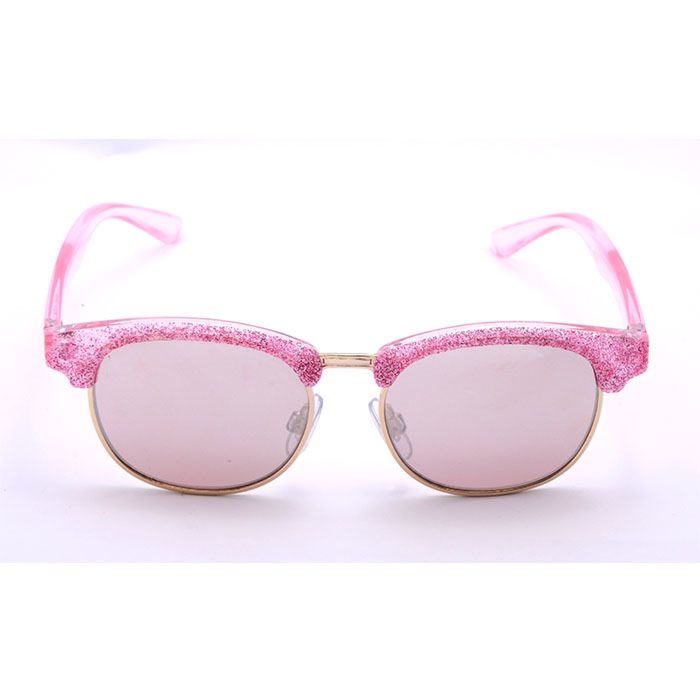 Latest Metal Plastic Combination Kids Glitter Girls Sunglasses