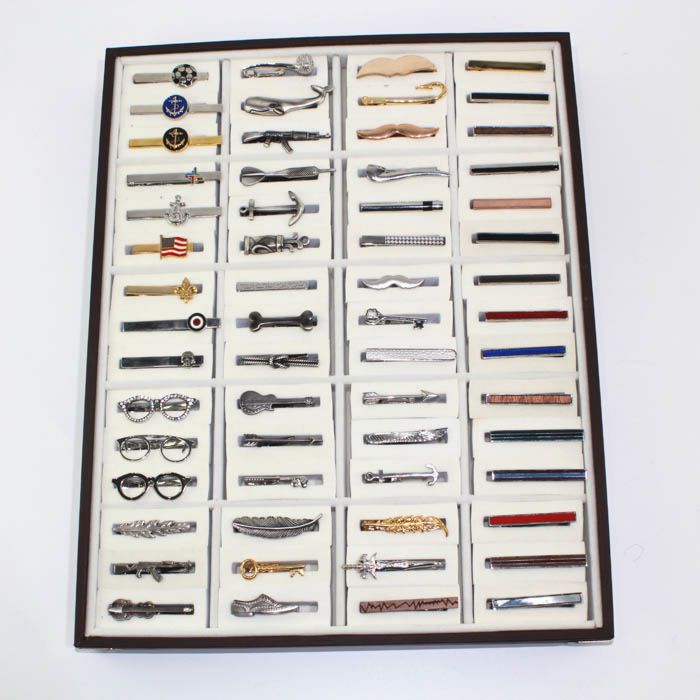 Novel Tie Bar Sword Cufflinks and Tie Clip Gift Box Set Gold Tie Pins for Men
