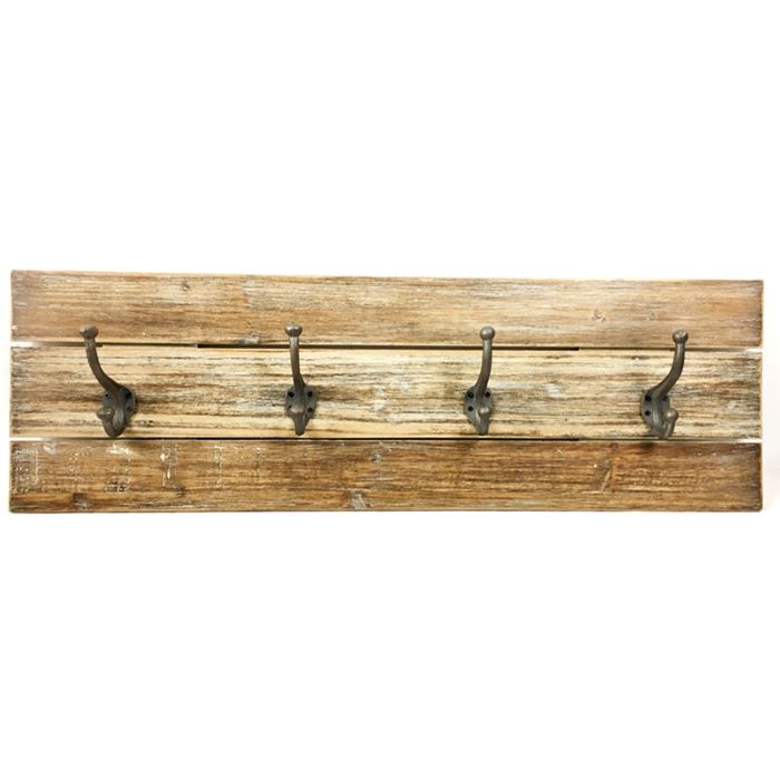 Simple Style Antique Wooden Rectangle Metal Hook Home Decoration