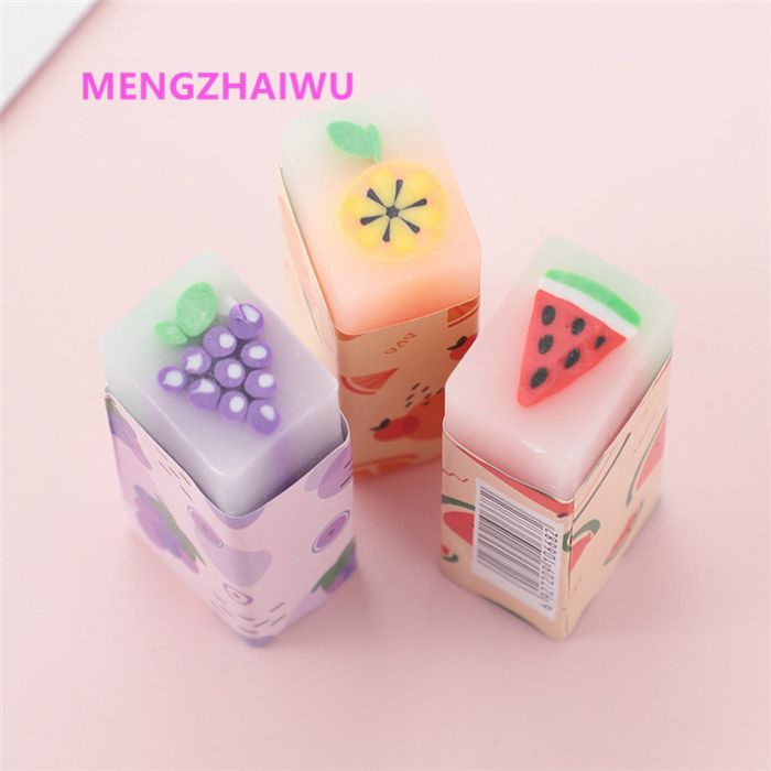 Spain Stationery Products Fruity Fragrance Cute Erasers Rubber School Kids Kawaii Erasers