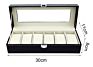 6 Slot Pu Leather Watch Box Display Case Professional Holder Black Mens Lockable Watch Holder Pu Leather Watch Organizer