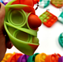 Christmas Tie Dye Rainbow Mini Silicone Keychain Simple Bubble Popping Fidget Toy