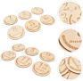 En71 Double Discs Etched Wreath Pregnancy Baby Milestone Wood Cards Wooden Memory Card for Pregnant Women Photo Souvenirs