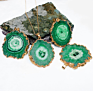 Women's Natural Raw Sliced Druzy Stone Agate Crystal Pendant Necklace Sunflower Necklace