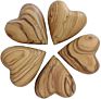 1.38"X1.38"(3.5*3.5Cm)Olive Wood Handmade Love Hearts Olive Wood Hearts