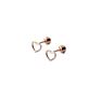 Se104-814 Halo Small Pair of Open Heart Stud Earrings in Sterling Silver Screw Back Earrings Helix Conch Tragus Cartilage