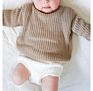 100% Cotton Chunky Brown Knitted Newborn Baby Jumper Sweater Kids Pullover Baby Sweaters