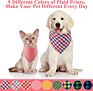 Adjustable Pet Washable Triangle Plaid Pet Bandanas Dog Scarf Bandana