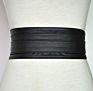 2010Wiipu Woman Leatherette Wide Waistband Obi Belt Cityelf Faux Leather Wrap around Lace up Cinch Band Wide Self Tie Cummerbund