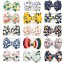 7" Kids Big Bow Soft Elastic Waffle Headband - Solid Color Top Knot Headwear for Baby Girl Accessories