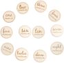 En 71 Wooden Baby Monthly Milestone Cards round Numbers Shower Gift Birth Announcement Disc Record Month Set Photography Props