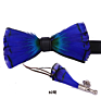 Handmade Mens Natural Feather Bowtie Brooch Set Multiple Designs Bowties Wedding Accessories 0715