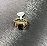 Jewelry Brown Square Black Stone Stainless Steel Gold Plated Ring Gold Plated Gemstone Ring