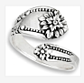 Real 100% Sterling Silver Many Kinds Floral Design Spoon Ring 925 Sterling Silver