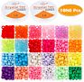 1000 Pcs Craft Diy Beads Set Plastic Rainbow Beads in Mix Colors Pony Beads for Bracelets Jewelry Making Diy Gift for Children