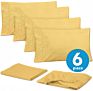 100% Double Brushed Microfiber Bed Sheets Set Brushed Microfiber 6 Piece Bedding - Shrinkage & Fade Resistant - Yellow