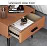 Nordic Solid Wood Microfiber Leather Storage Drawer Luxury Bedside Table Cabinet Simple Bedroom End Table Nightstands