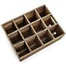 Rustic Brown Wood 12 Slots Beer Bottle Serving Crate Beer Storage Box with Carrying Handles