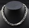 Stainless Steel Male Chain Necklace Byzantine Bracelet for Men Jewelry Sets Accessory