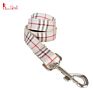 Adjustable Nylon Pet Dog Collar with Leash Harness, Classic Scottish Beige Plaid Pattern Designed