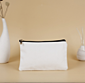 Printing White Blank Mini Canvas Clutch Bag Eco Friendly Zippered Makeup Bag