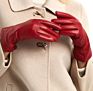 Red Leather Lambskin Dress Women Gloves for Ladies