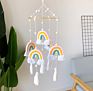 Wood Beads Macrame Rainbow Crib Cot Mobile Nursery Bedding Hanging Baby Mobile
