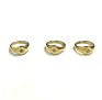 Fancy Surgical Steel Jewelry Gold Plated Oval Signet Sun and Moon Ring