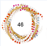 Gaby Cotton String Waist Chain Tie on 45 Inch Belly Chian Waist Beads for Women Body Jewelry