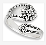 Real 100% Sterling Silver Many Kinds Floral Design Spoon Ring 925 Sterling Silver