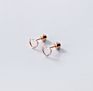Se104-814 Halo Small Pair of Open Heart Stud Earrings in Sterling Silver Screw Back Earrings Helix Conch Tragus Cartilage