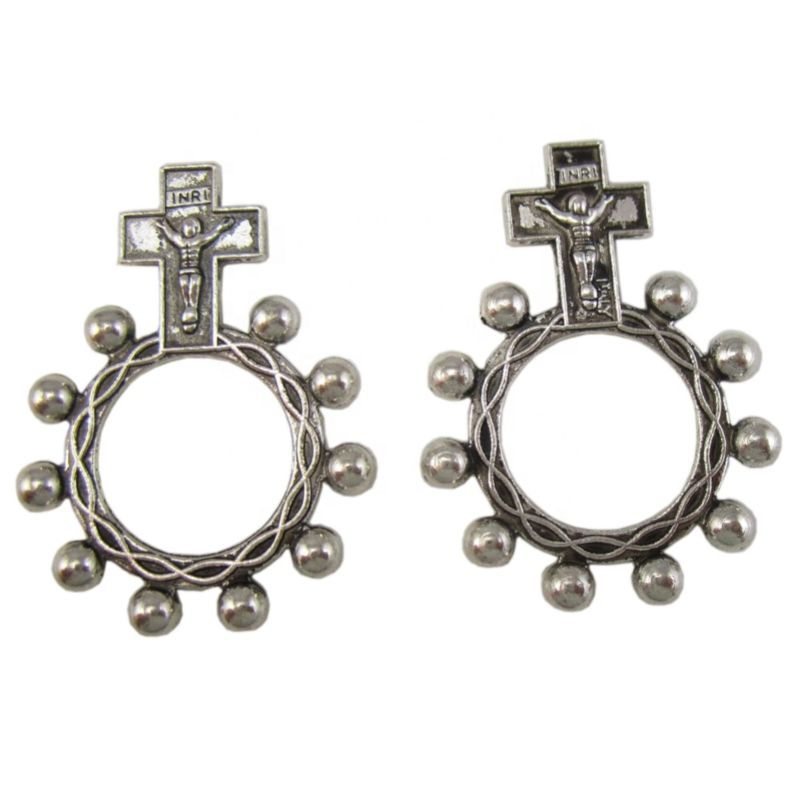 Religious Anello Preghiera Finger Decade Rosary Ring