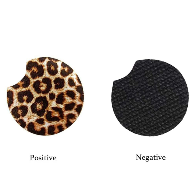Car Coasters Car Cup Holder Coasters 2.75 Inch Leopard Rubber Coasters