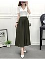 Loose Chiffon Casual Flared Cropped High Waist Pleated Wide Legged Pants Women Wide Leg Pants