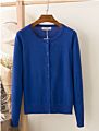 Womens Casual Knit Basic Solid Crew Neck Loose Thin Button Closure Long Sleeves Sweater Cardigan Coat Shawl Jumper