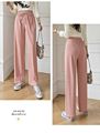 The Ice Silk Wide-Leg Pants High Waist Drape Loose Straight Leg Thinner Straps Mopping Pants