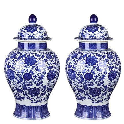Direct Blue and White Ginger Jar Porcelain for Decor