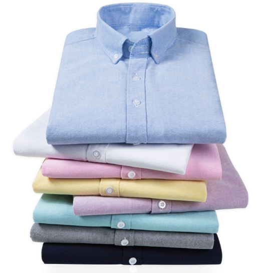 100% Organic Cotton Oxford Long Sleeves Solid Slim Fit Business Shirts for Men
